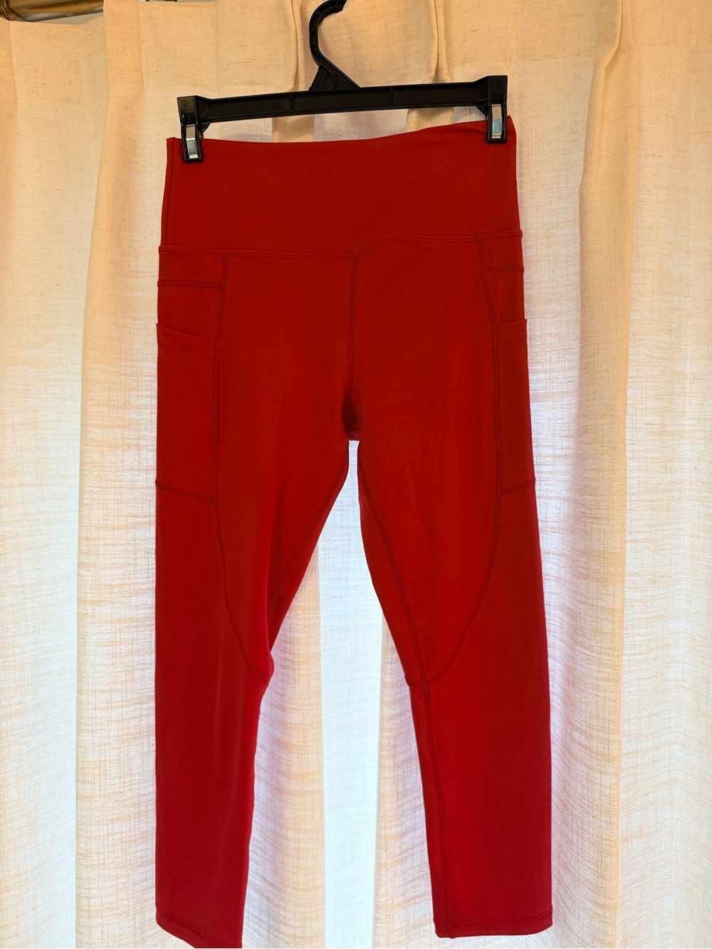 ZYIA Red High-Waist crop Pocket Leggings Size 4